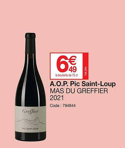 a.o.p. pic saint-loup mas du greffier 2021
