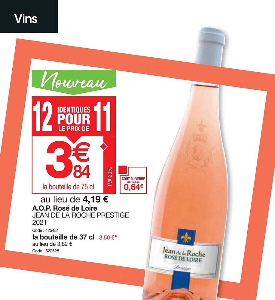 a.o.p. rosé de loire jean de la roche prestige 2021