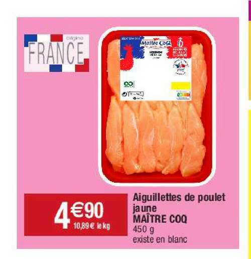 aiguillettes de poulet jaune maître coq