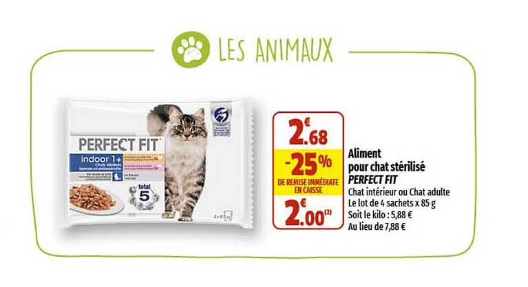 aliment pour chat stérilisé perfect fit