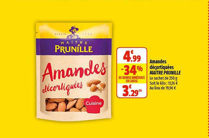 amandes décortiquées maître prunille