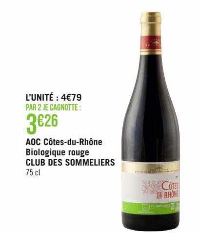 aoc côtes-du-rhône biologique rouge club des sommeliers