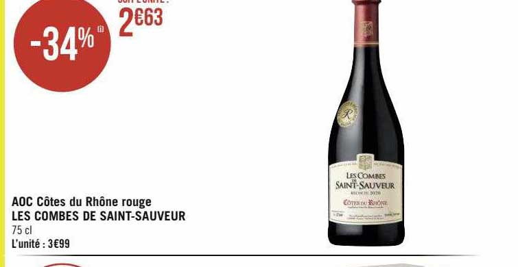 aoc côtes du rhône rouge les combes de saint-saveur