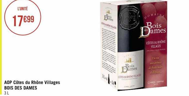 aop côtes du rhône villages bois des dames