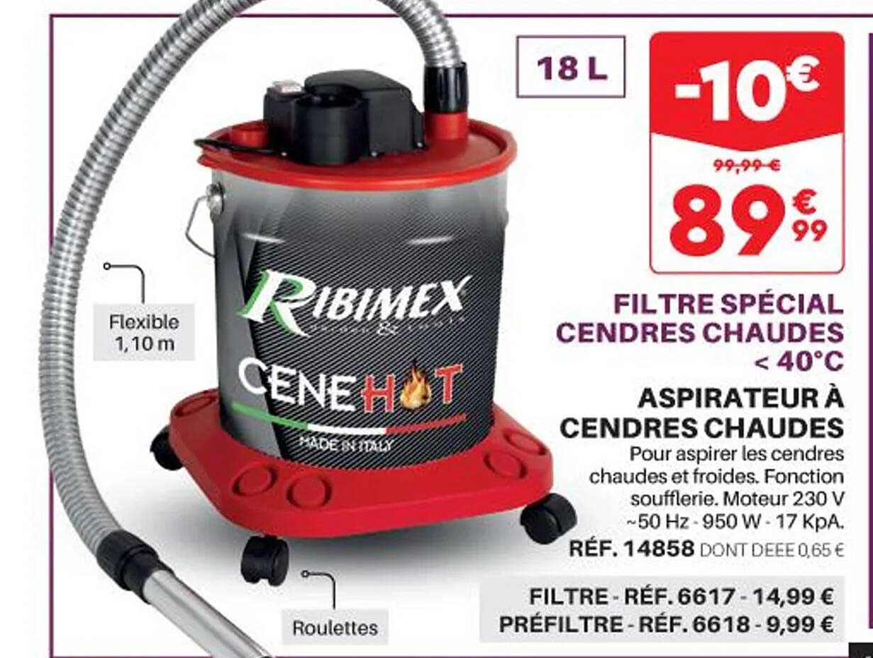 aspirateur à cendres chaudes ribimex