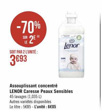 assouplissant concentré lenor caresse peaux sensibles
