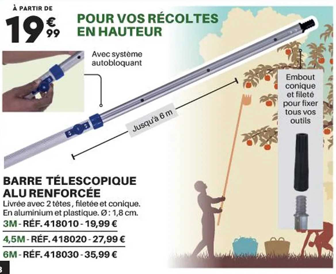 Barre Télescopique Alu Renforcée