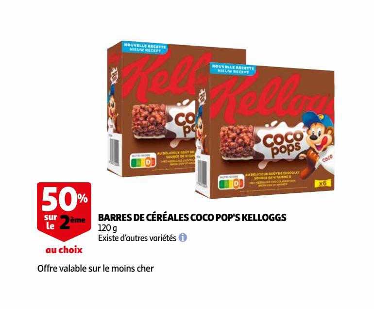 barres de céréales coco pop's kelloggs