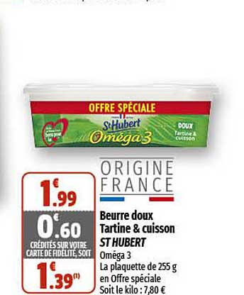 beurre doux tartine & cuisson st hubert