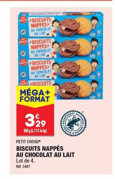 biscuits nappés au chocolat au lait petit choisi