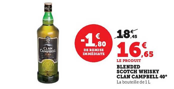 blended scotch whisky clan campbell 40°