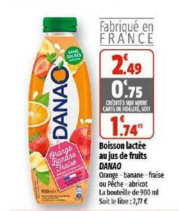 Boisson Lactée Au Jus De Fruits Danao