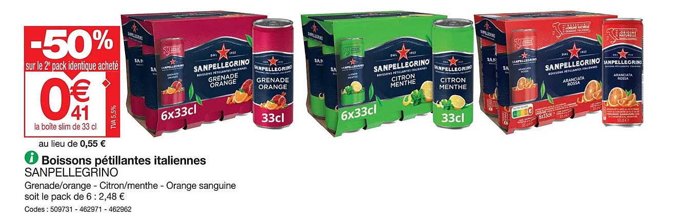 boissons pétillantes italiennes san pellegrino