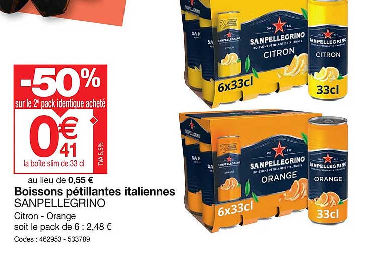 boissons pétillantes italiennes san pellegrino
