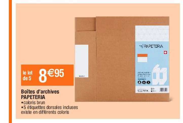 boîtes d'archives papeteria