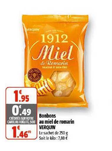 bonbons au miel de romarin verquin