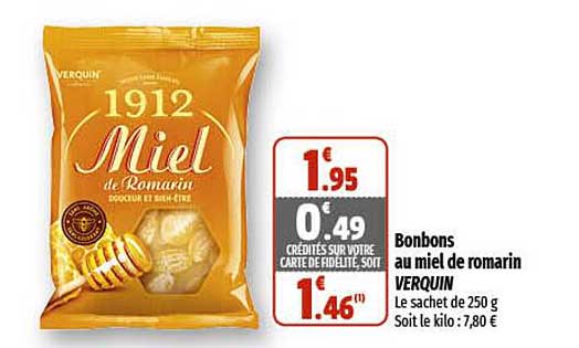 Bonbons Au Miel De Romarin Verquin