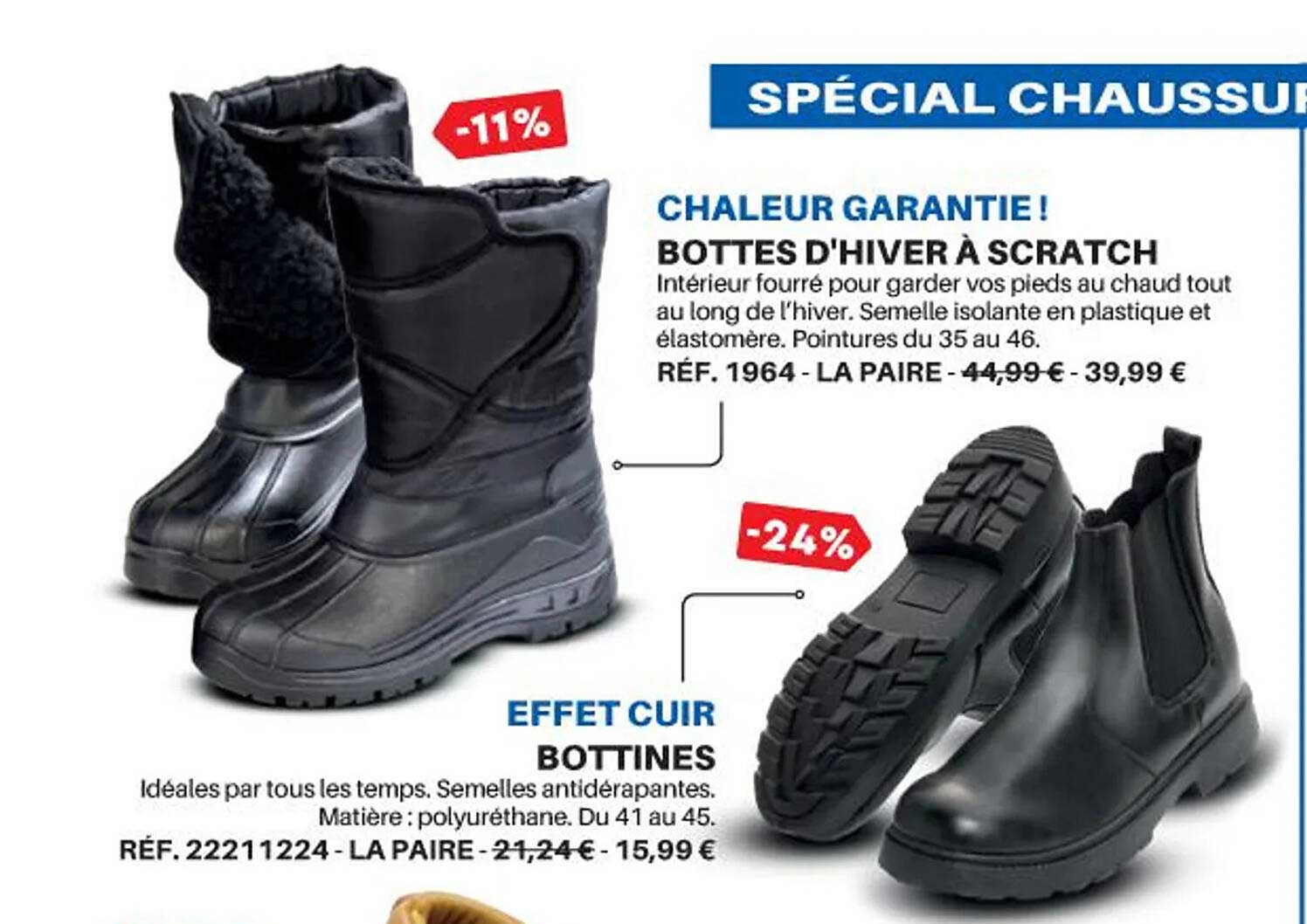 bottes d'hiver à scratch, bottines