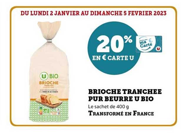 Brioche Tranchée Pur Beurre U Bio