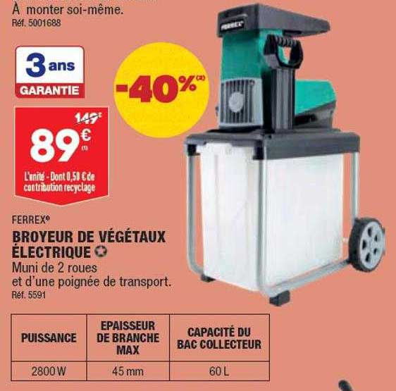 Broyeur De Végétaux électrique Ferrex