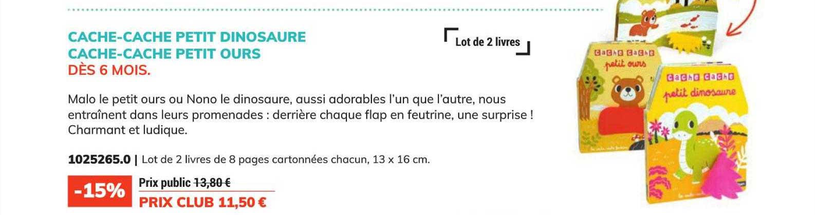 Cache-cache Petit Dinosaure Cache-cache Petit Ours