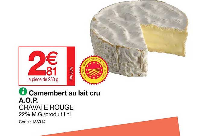 camembert au lait cru a.o.p. cravate rouge