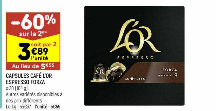 Capsules Café L'or Espresso Forza