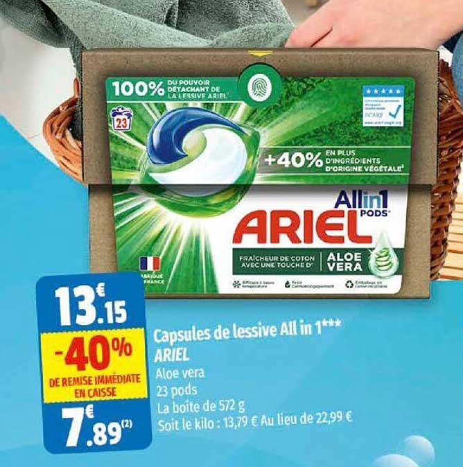 caspules de lessive all in 1 ariel