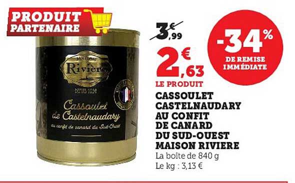 cassoulet castelnaudary au confit de canard du sud-ouest maison rivière
