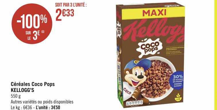 céréales coco pops kellogg's