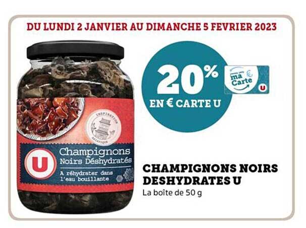 champignons noirs déshydratés u