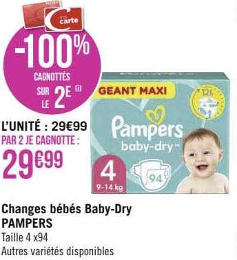 changes bébés baby-dry pampers