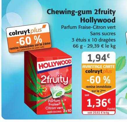 chewing-gum 2fruity hollywood