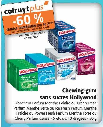 chewing-gum sans sucres hollywood