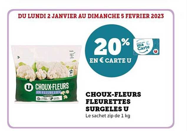 choux-fleurs fleurettes surgelés u