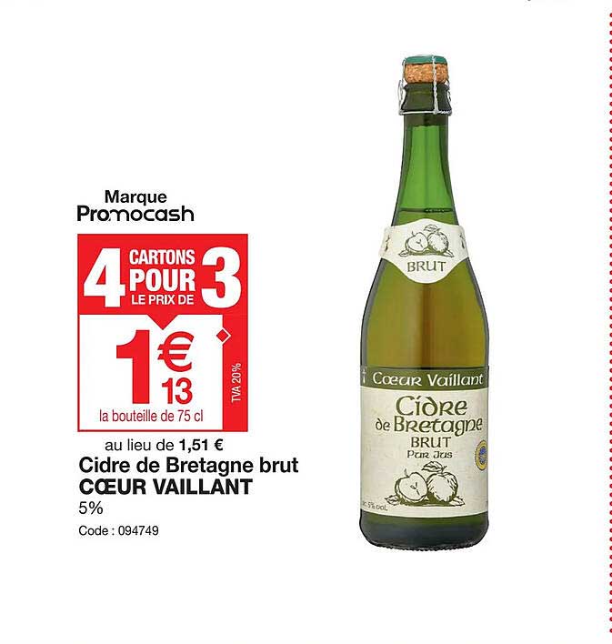 Cidre De Bretagne Brut Cœur Vaillant