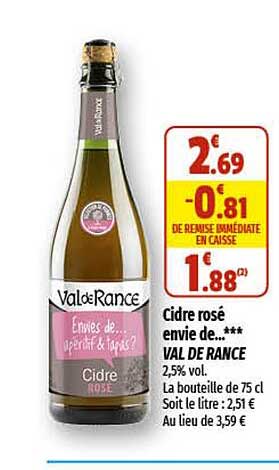 cidre rosé envi de... val de rance