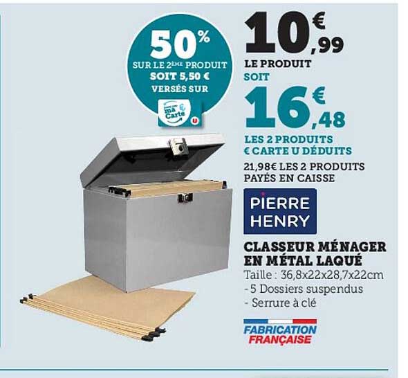 Classeur Ménager En Métal Laqué Pierre Henry