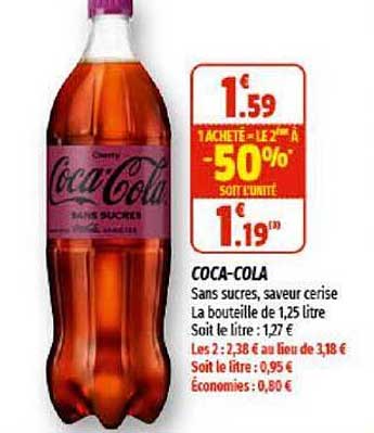 coca-cola 1 acheté = le 2èma à -50%