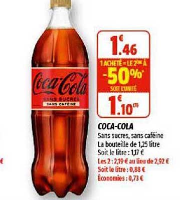 coca-cola 1 acheté = le 2èma à -50%