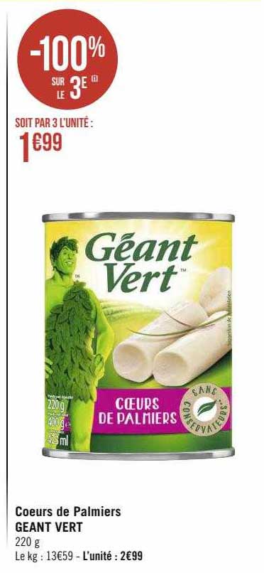 Coeurs De Palmiers Géant Vert