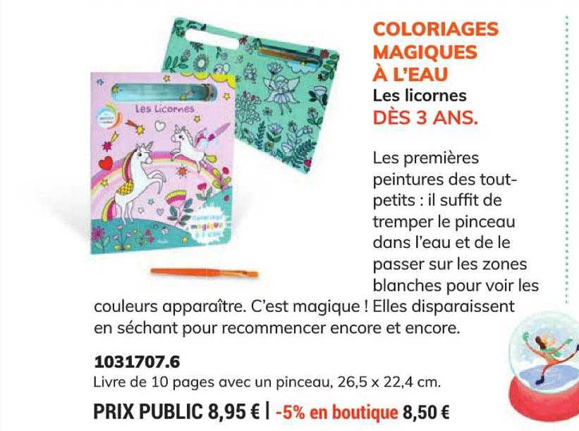 coloriages magiques à l'eau les licornes