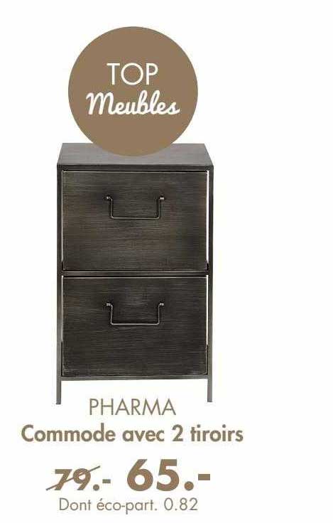 commode avec 2 tiroirs pharma