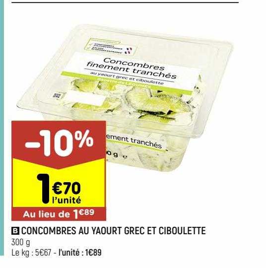 concombres au yaourt grec et ciboulette