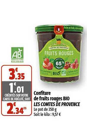 confiture de fruits rouges bio las comtes de provence
