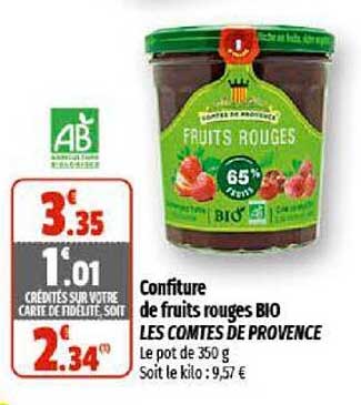 confiture de fruits rouges bio les comtes de provence