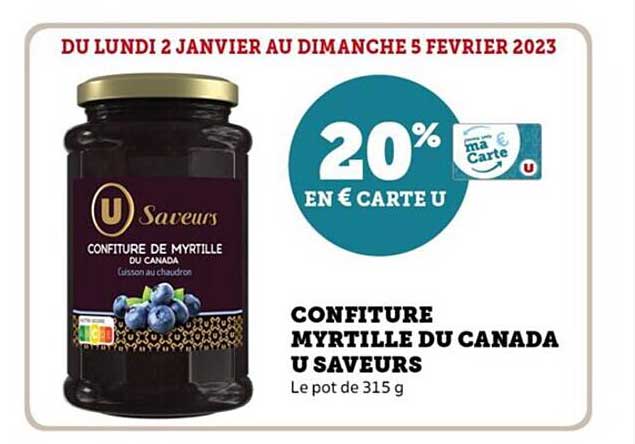 confiture myrtille du canada u saveurs
