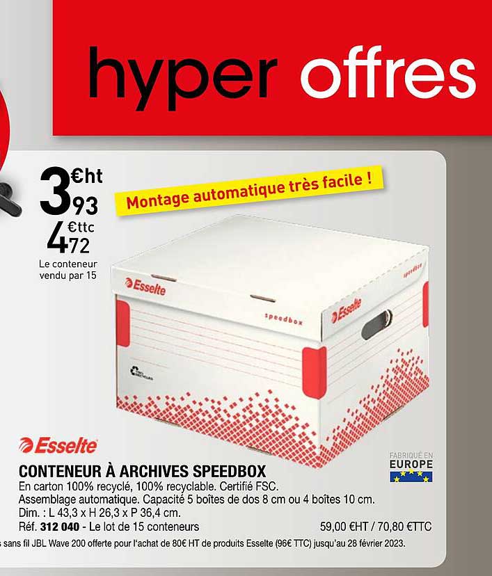 conteneur à archives speebox esselte