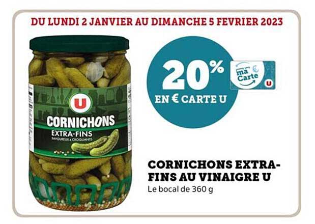 cornichons extra-fins au vinaigre u