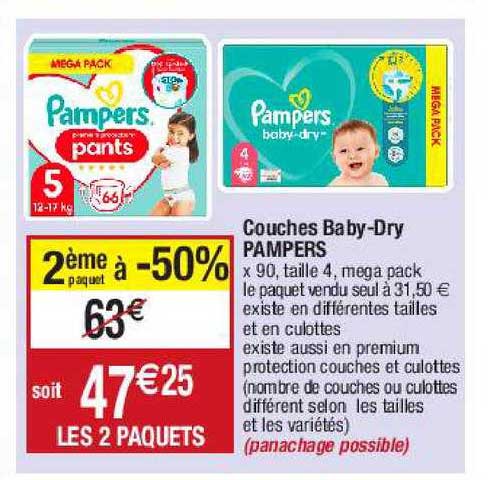 couches baby-dry pampers